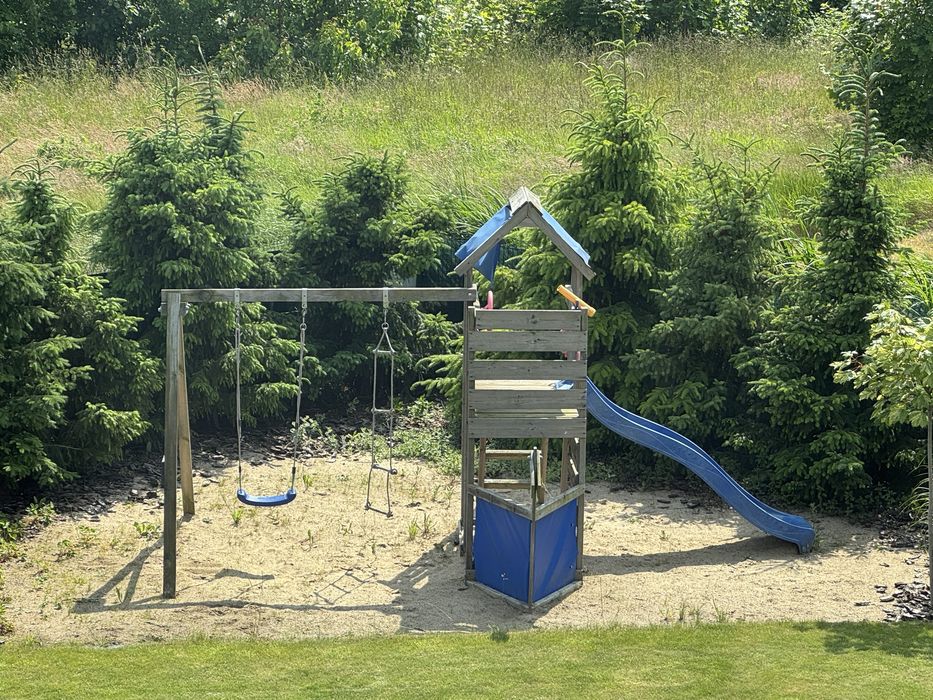 Plac zabaw Wickey drewniany ślizg piaskownica ścianka wspinaczkowa