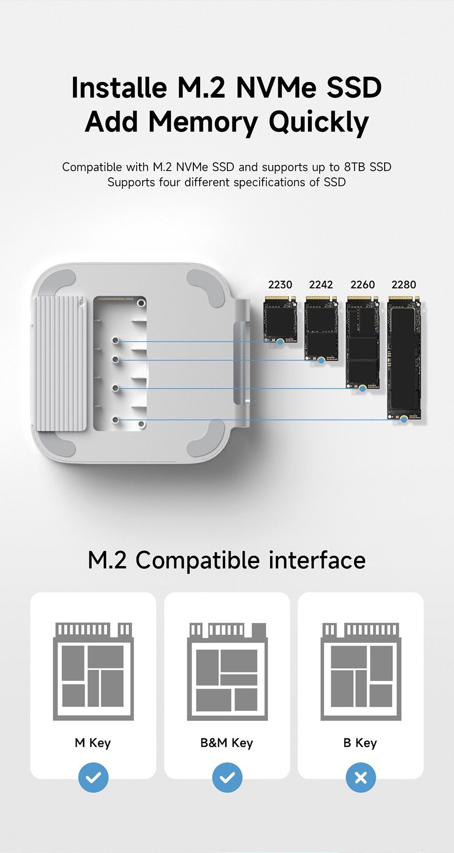Hub USB-C Hagibis com Suporte para SSD M.2 –  Mac Mini M4/M4 Pro