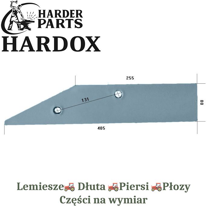 Płoza krótka Rabewerk HARDOX 2708.0702 części pługa 2Xlepsze niż Borow