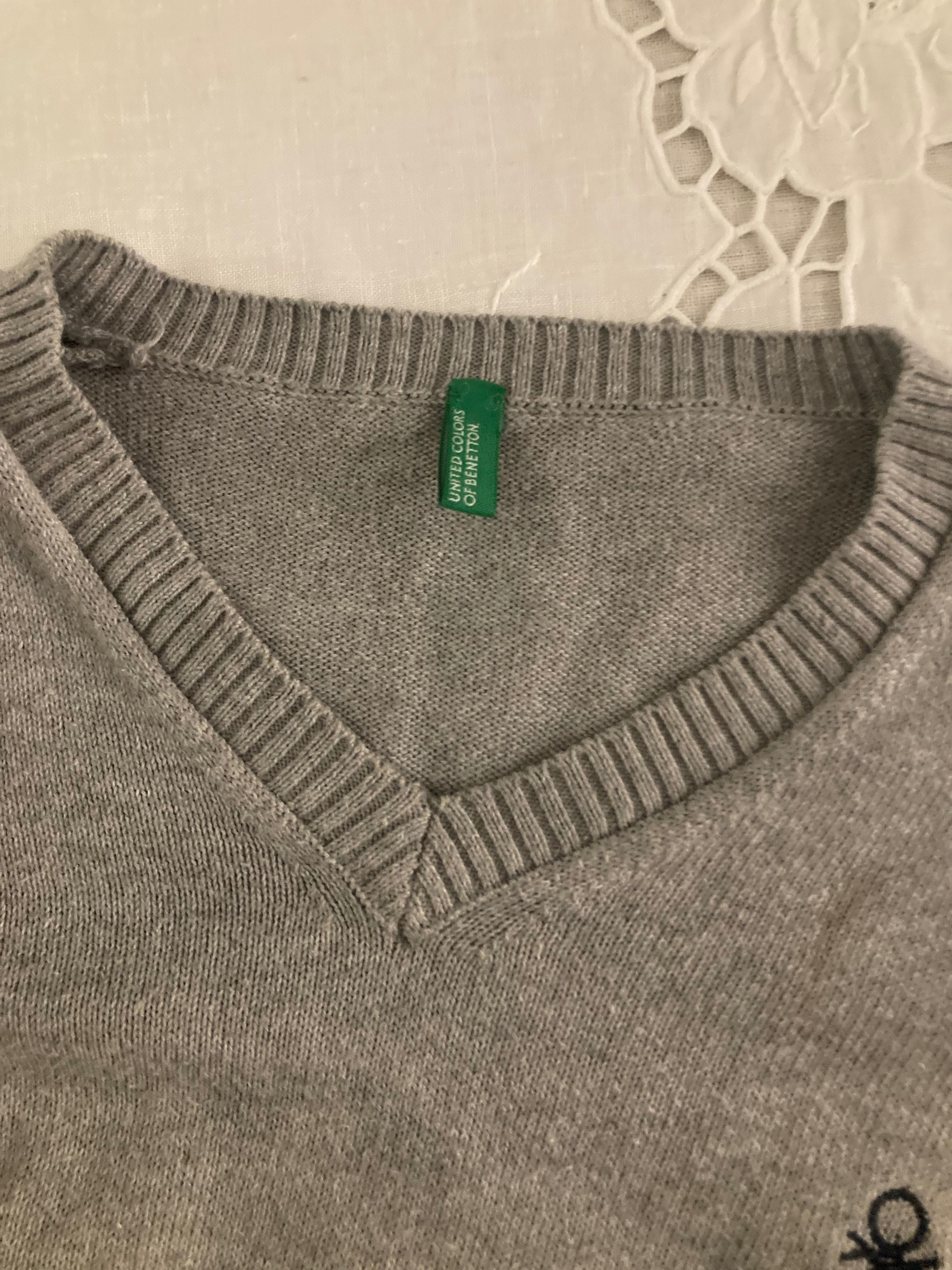 Camisola malha cinza Benetton 6-7anos