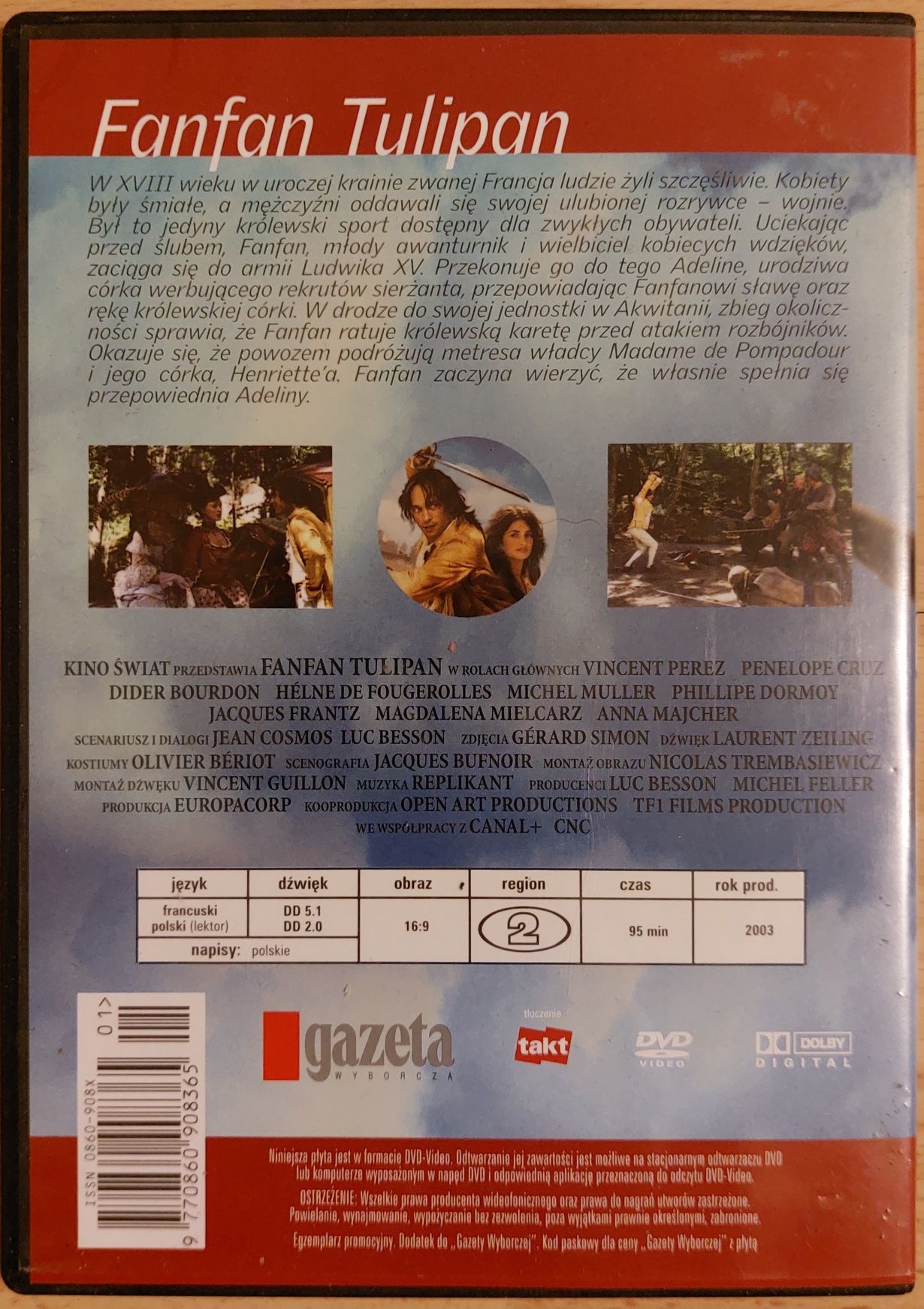 Fanfan Tulipan film na DVD Kino familijne Penelope Cruz, Vincent Perez