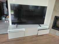 Szafka rtv 180cm Ikea Besta szarobeżowa, szuflady stan bardzo dobry