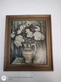 * Obraz Ignacy Pieńkowski Róże w wazonie Muzeum Narodowe w Warszawie *