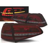 CONJUNTO DE FAROLINS VW GOLF 7 HATCHBACK 13-17 LOOK GTI INDICADORES LEDS DINÂMICOS VERMELHOS FUMAD