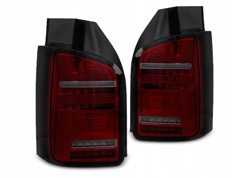 lampy diodowe vw t5 2010-15 red smoke full led dts
