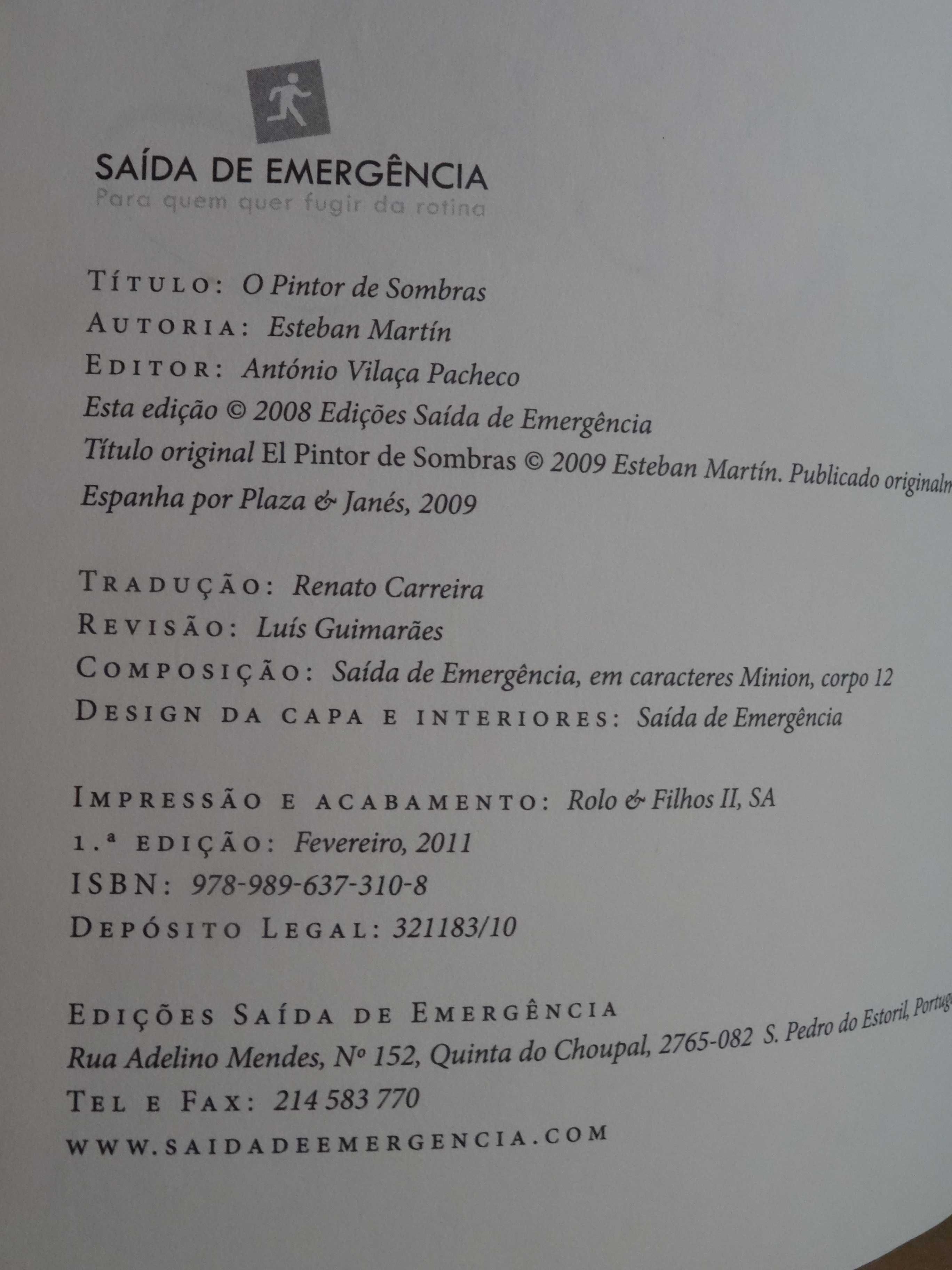 O Pintor de Sombras de Esteban Martín - 1ª Edição