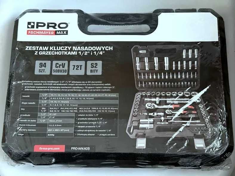 Zestaw kluczy nasadowych z grzechotkami 94 SZT PRO - walizka