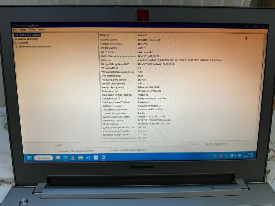 Lenovo Z510 i7-4700mq 2.40GHz/16GB/240GB SSD