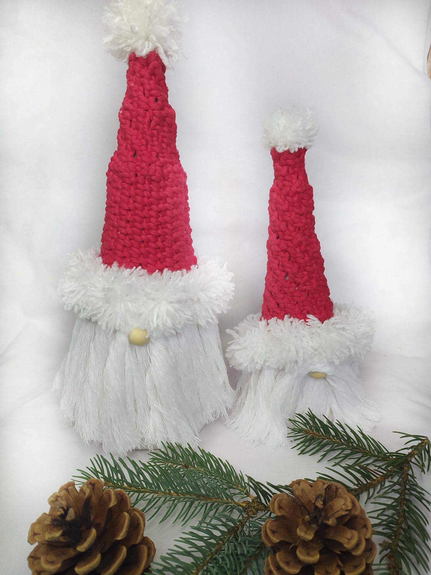 Makrama Mikołaj ze sznurka dekoracje wnętrz święta handmade
