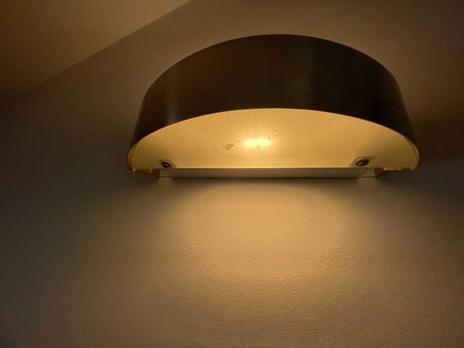 Conj de 2_Iluminação/aplique de parede em inox e vidro fosco