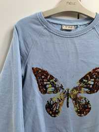 Super bluza next bluzka motyl cekiny 128