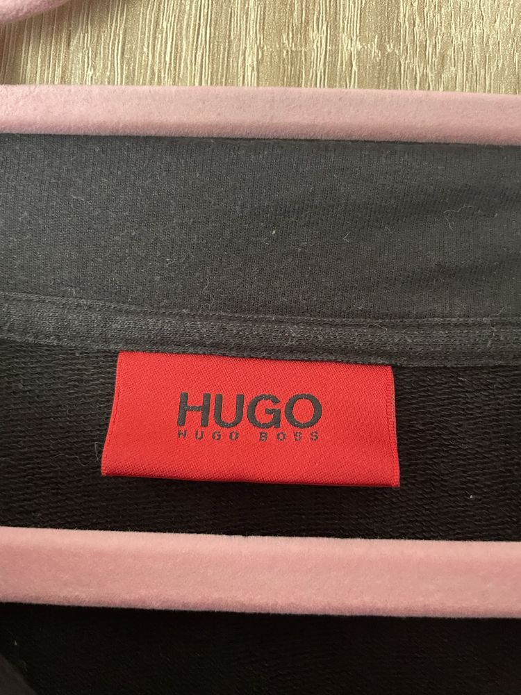Bluza Hugo L czarna boss Hugo Boss sweter elegancki bawełniany