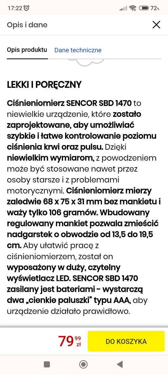 Ciśnieniomierz Sencor