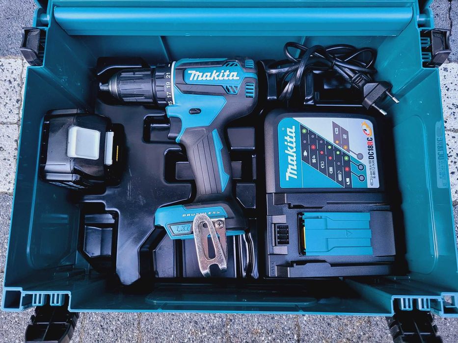 Wkrętarka Makita DDF485RAJ Wiertarko - wkrętarka 50Nm Zestaw jak nowy