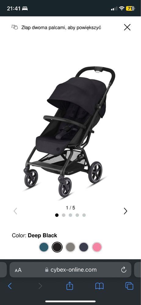 Wózek spacerowy Cybex Eezy S+2 Deep Black