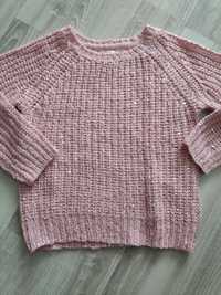 Sweter dziewczęcy cekiny różowy 110 cm