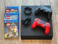 PS4 Pro 1TB + 2 pady + 3 gry LEGO – Stan idealny!