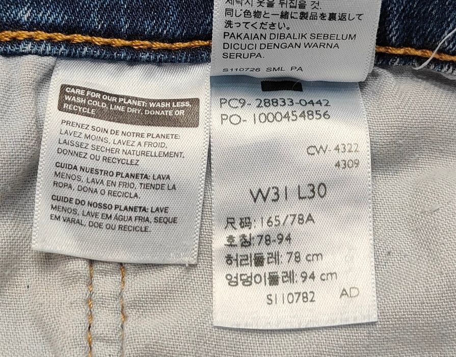 Wr) LEVI'S 512 oryginalne spodnie jeansowe Roz.31/29