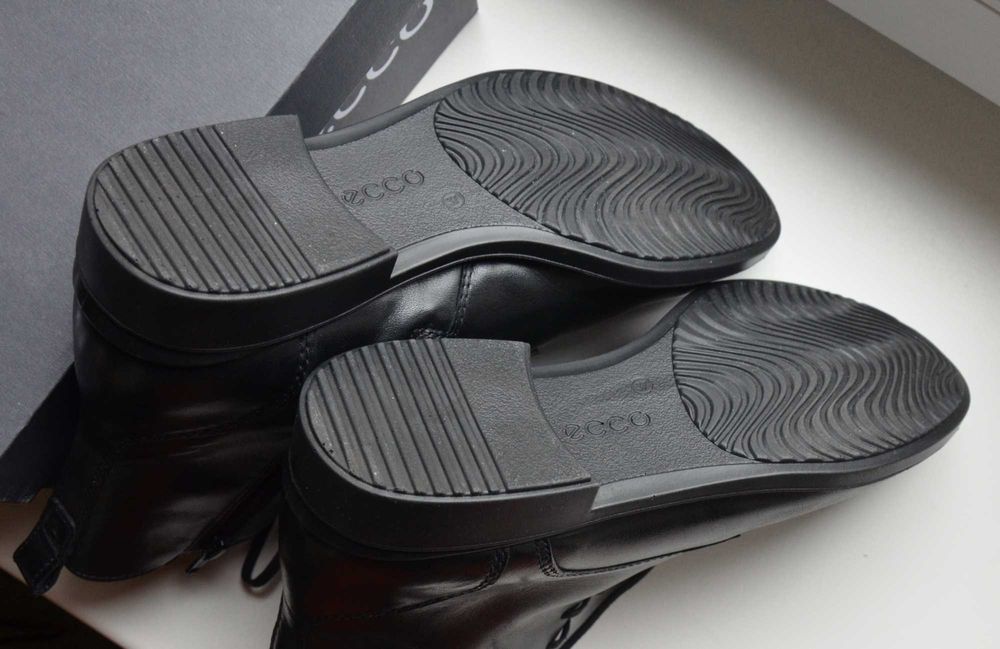 Ecco кожаные ботинки 37 24.5 женские полуботинки