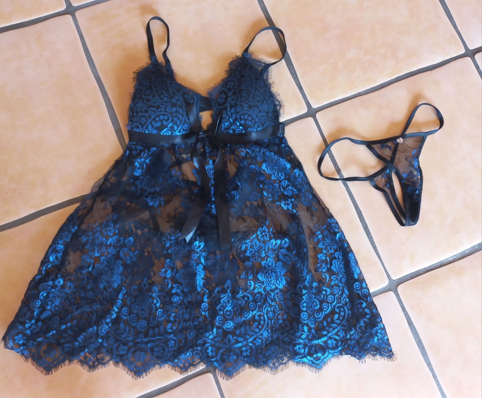 Bielizna koronkowa Obsessive Yasminne Babydoll  S/M