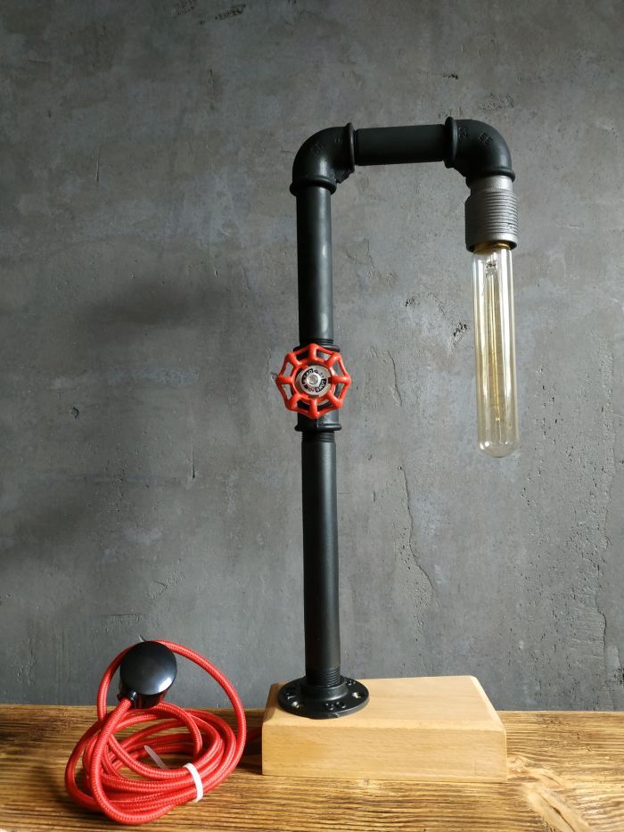 Lampa loft/ industrial/ biurkowa/ vintage/ lampa z rur/ rustykalna