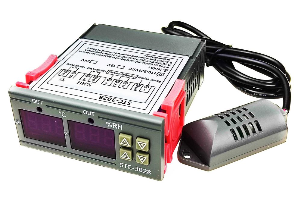 Регулятор температури та вологості STC-3028 термостат на 220 в