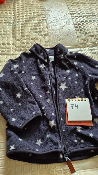 H&M bluza szara grafitowa polarowa polar w gwiazdki 74