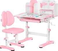 Парта детская  Evo-Kids BD-28 Panda Стол + стульчик + полка Pink