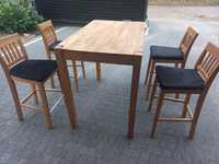 Stół z 4 krzesłami lite drewno