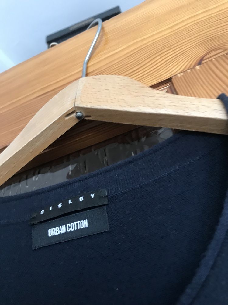 Sisley sweter granatowy ,  męski lekki r.XL
