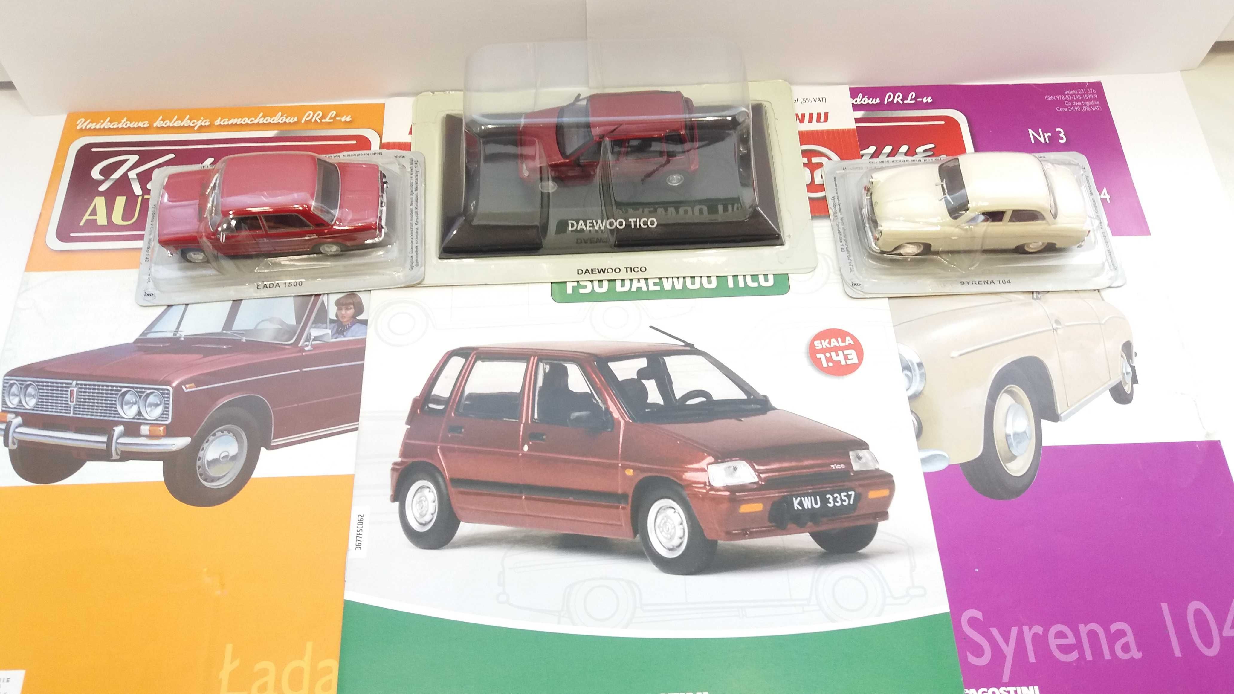FSO Daewoo Tico/Łada 1500/Syrena 104 Kultowe Legendy PRL skala 1/43