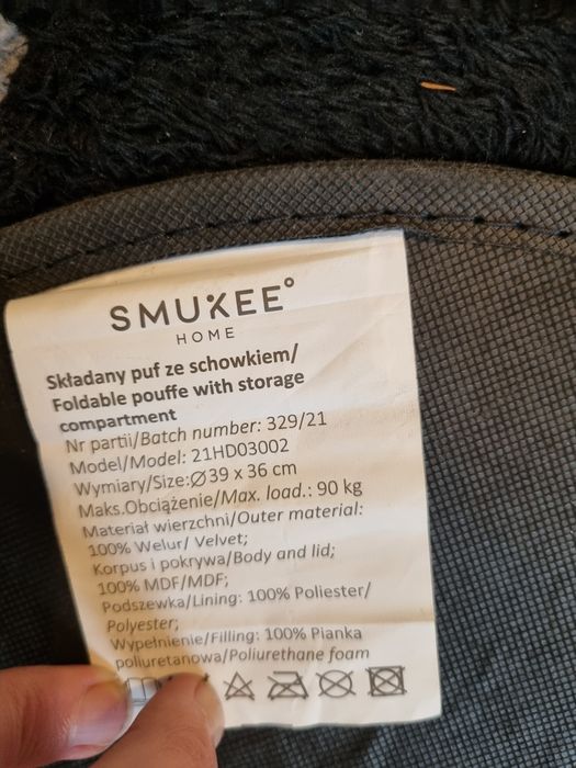 Puf pufa ze schowkiem składana zestaw 2 sztuk