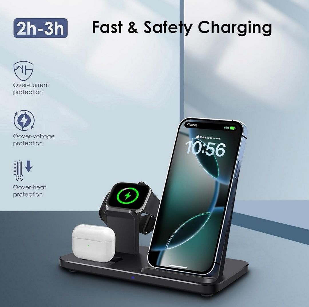 PDKUAI Stacja ładująca 3 w 1 do Apple Wireless Charger do iPhone