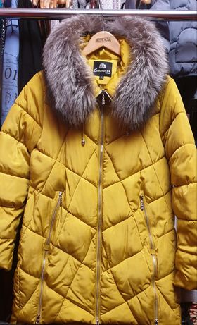 Женская зимняя куртка 50 размер Горчичная