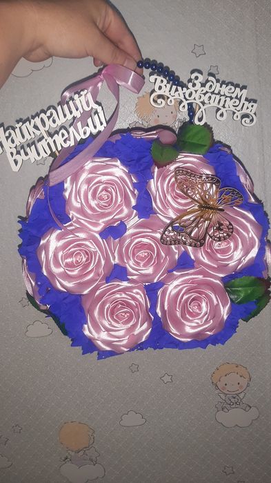 Букеты с атласной ленты