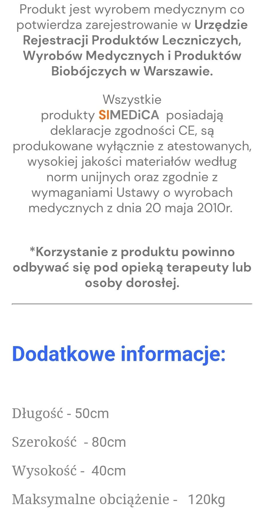 Simedica maglownica sensoryczna XS do użytku domowego
