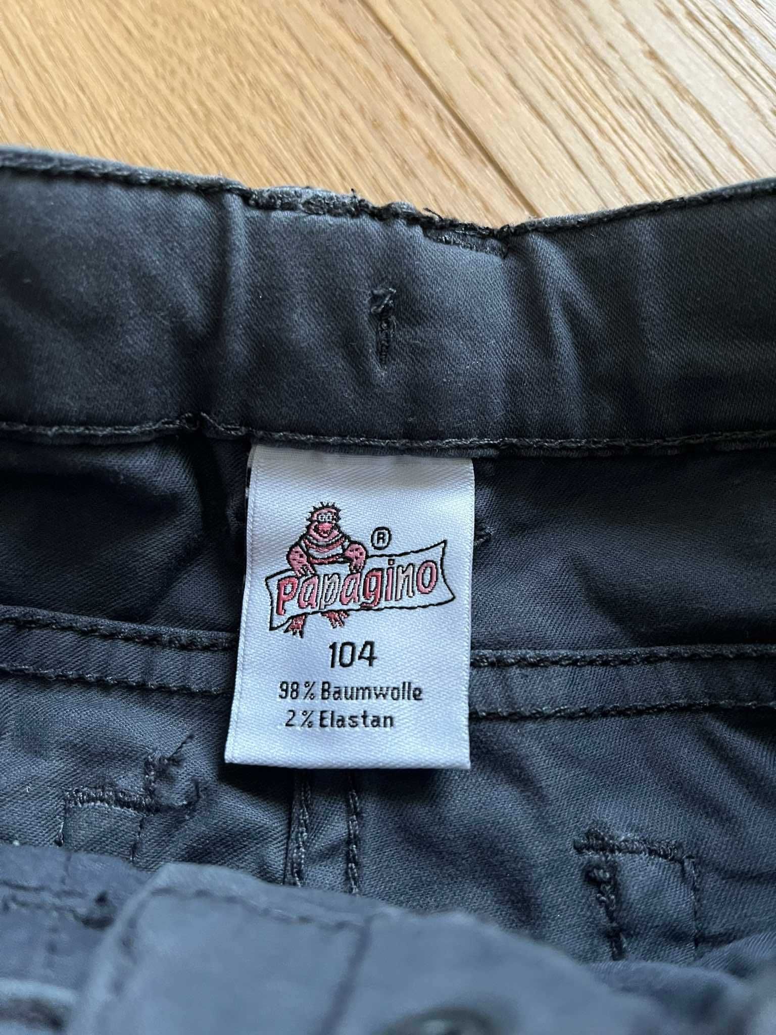 Spodnie dziewczęce Papagino r.104, szare spodnie bawełniane na jesień
