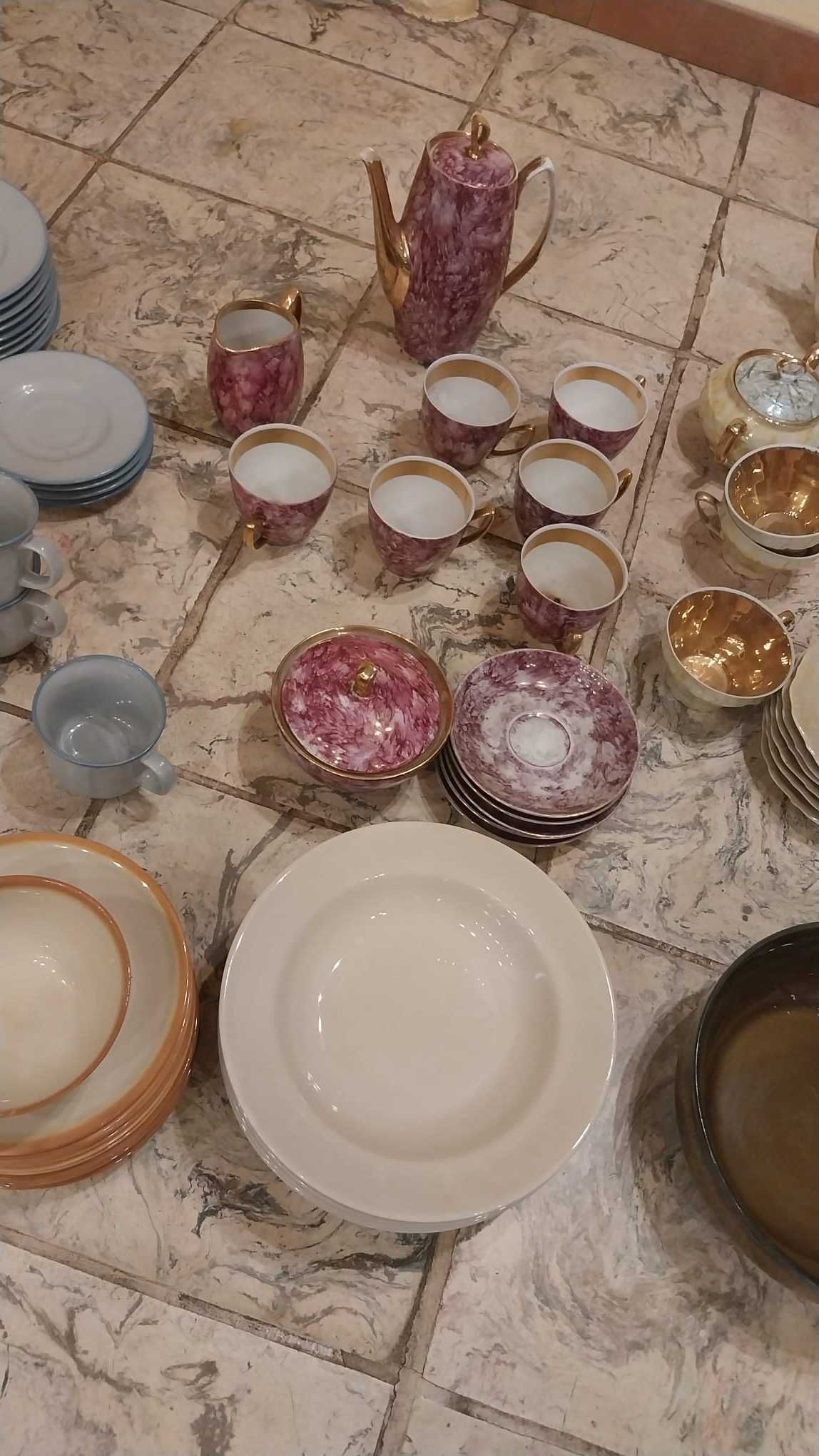 Duży Zestaw ceramiczny PRL do kawy/herbaty