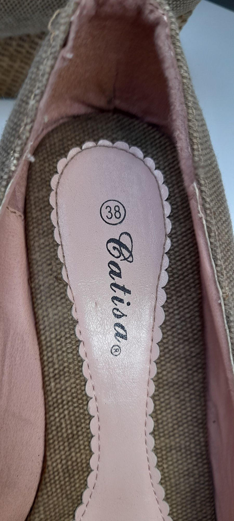 Buty damskie 38 kobiece różowe batisa na platformie letnie