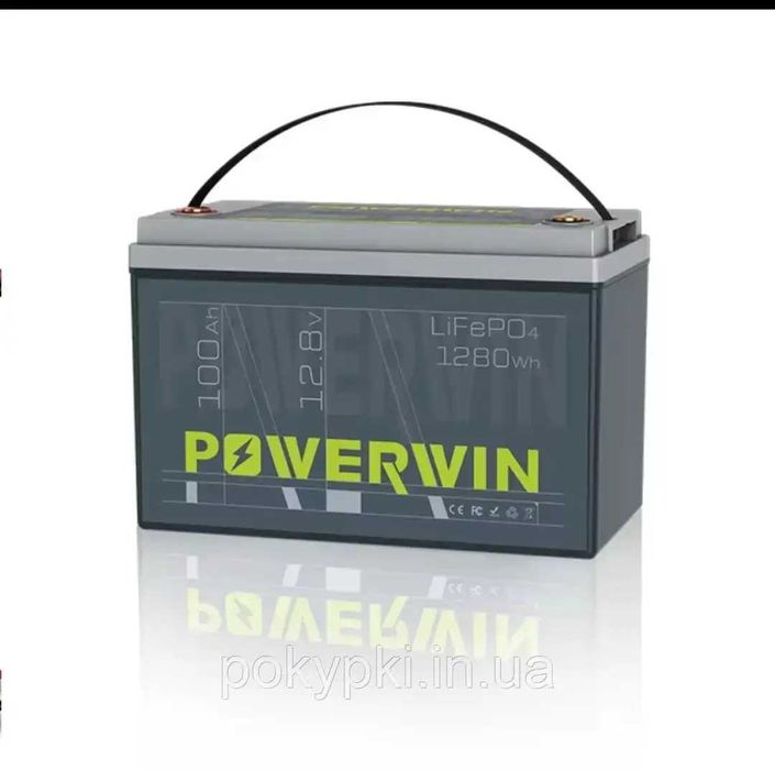 Акумулятор Powerwin BT100 12V, 100Ah, 1280Wh BMS, 4000+ циклів