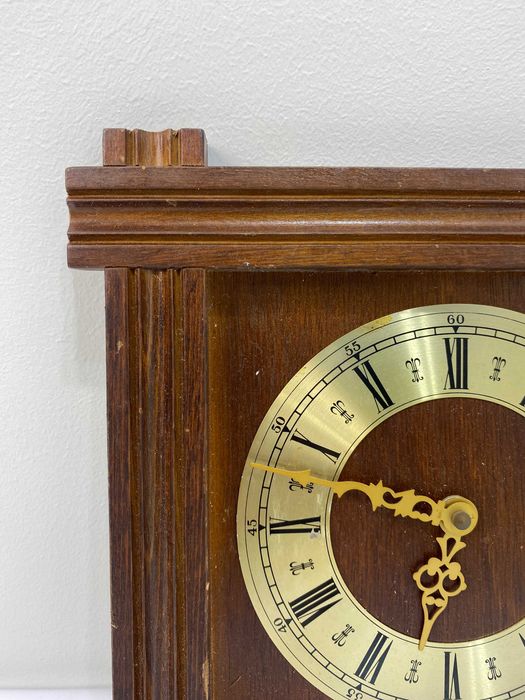 Drewniany, dębowy zegar ścienny Westclox