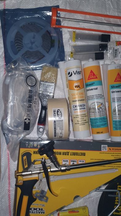 Герметик силикон монтажный пистолет расходники