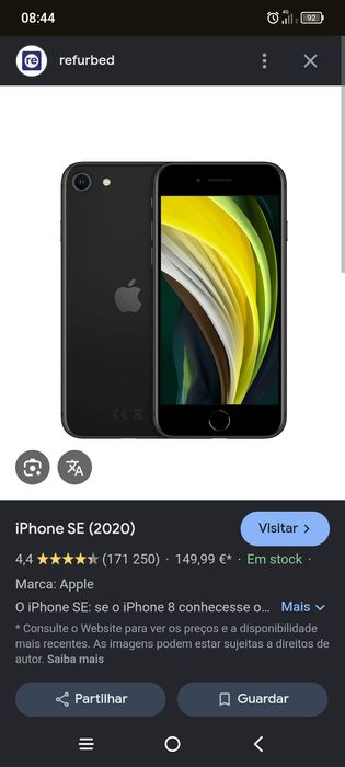 iPhone se 2020 como novo