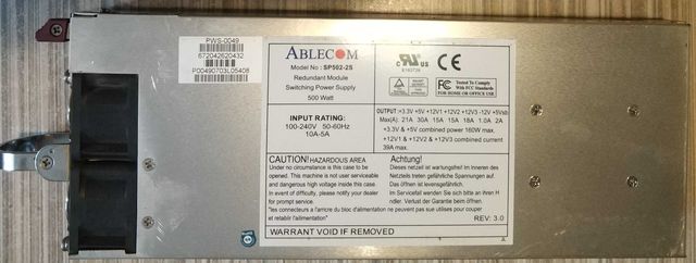 Блок питания серверный Ablecom SP502-2S (PWS-0049) 500W