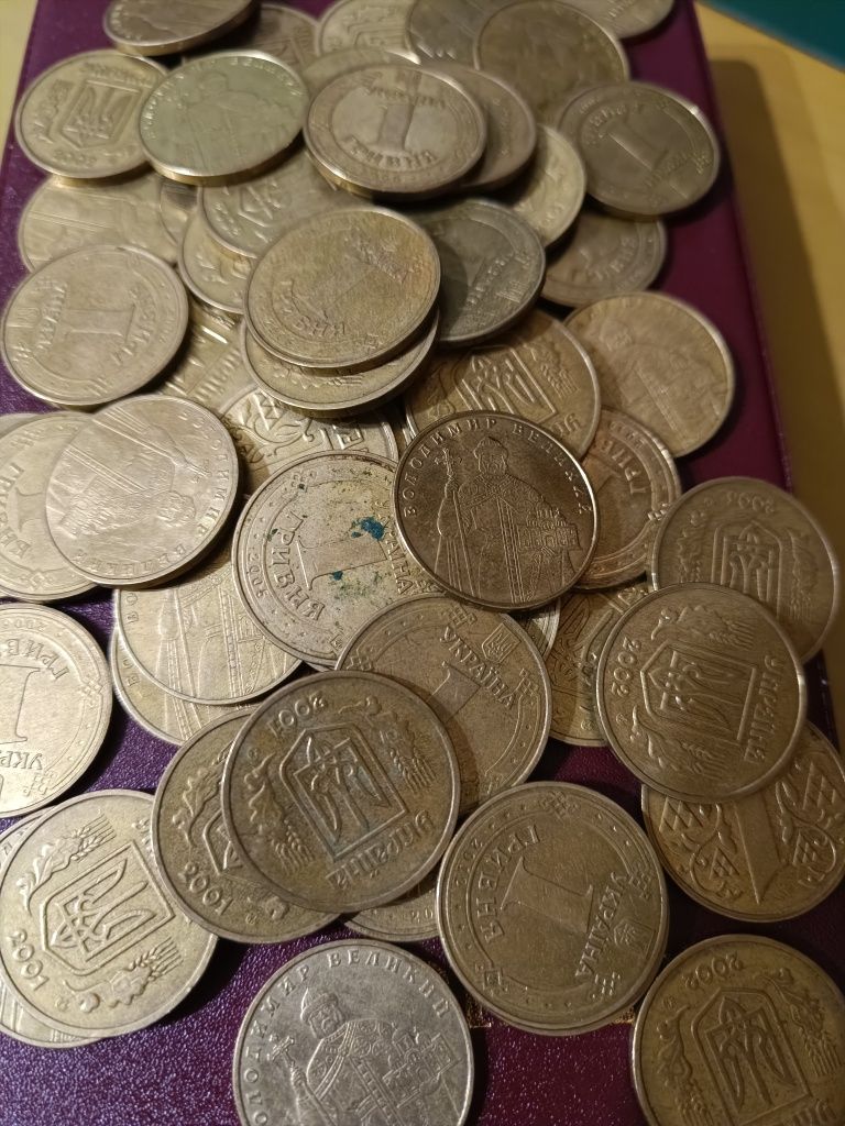 1 гривня -2001 - 2012 років 59 шт