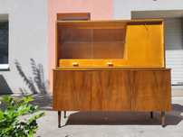 Kredens barek orzechowy vintage  design Czechoslowacja prl