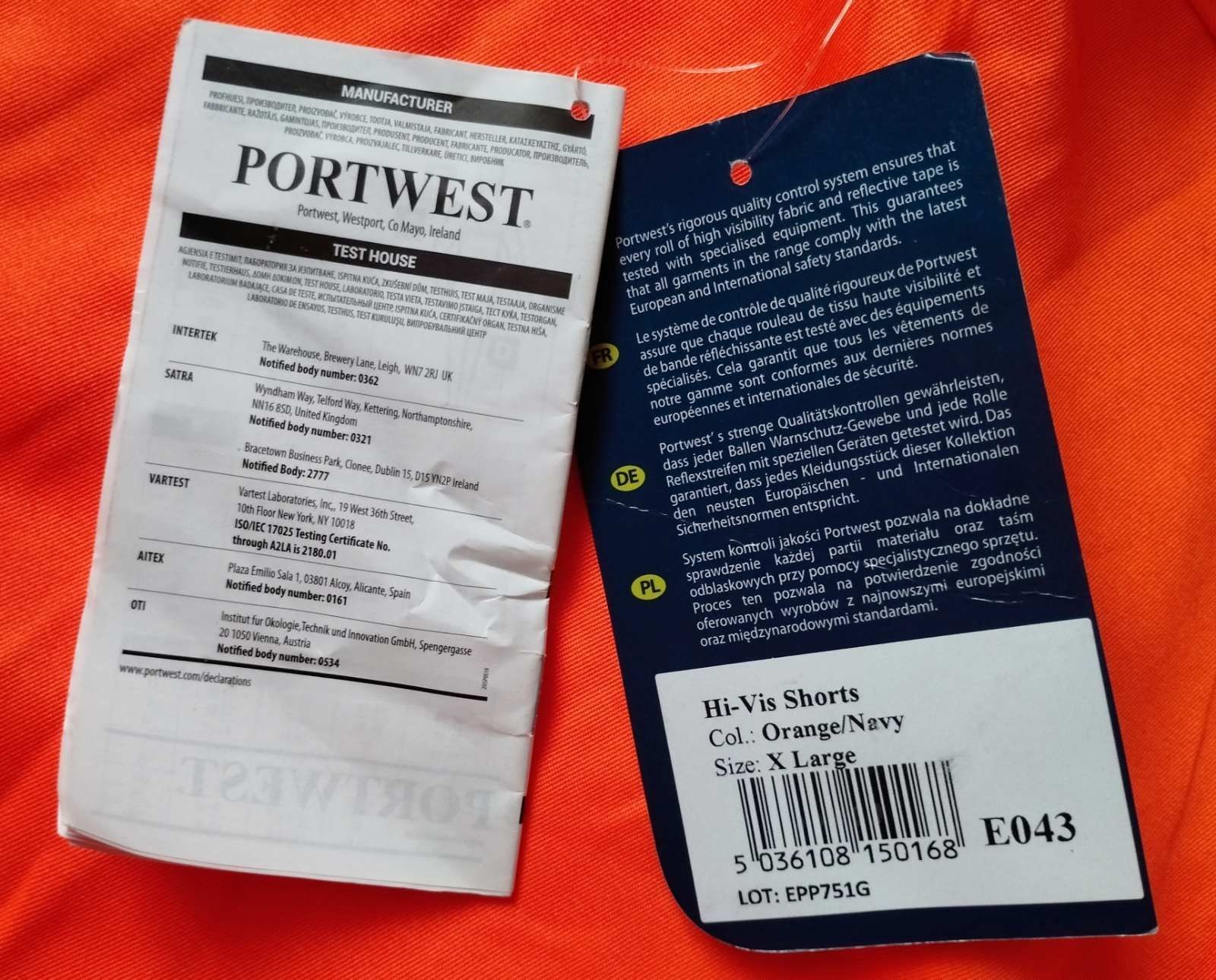 Комплект робочогу одягу  штани та шорти Portwest