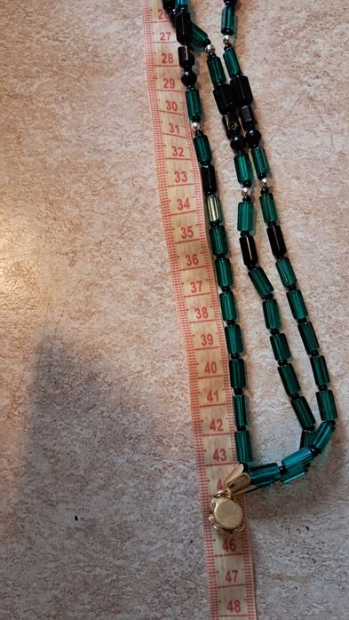 Бусы ожерелье трехрядные  Чехия винтаж муранское стекло