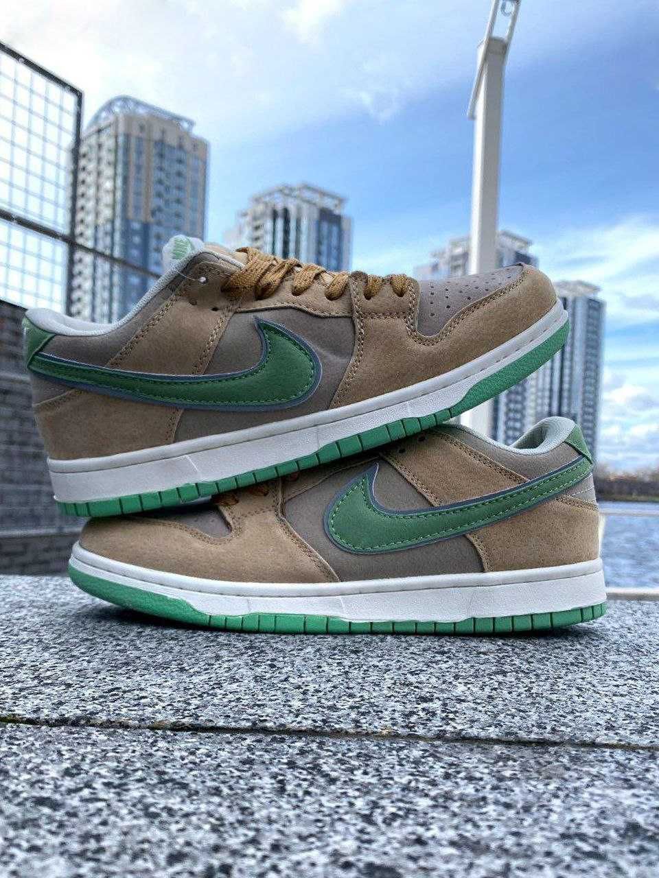 Кросівки Nike SB dunk beige&green