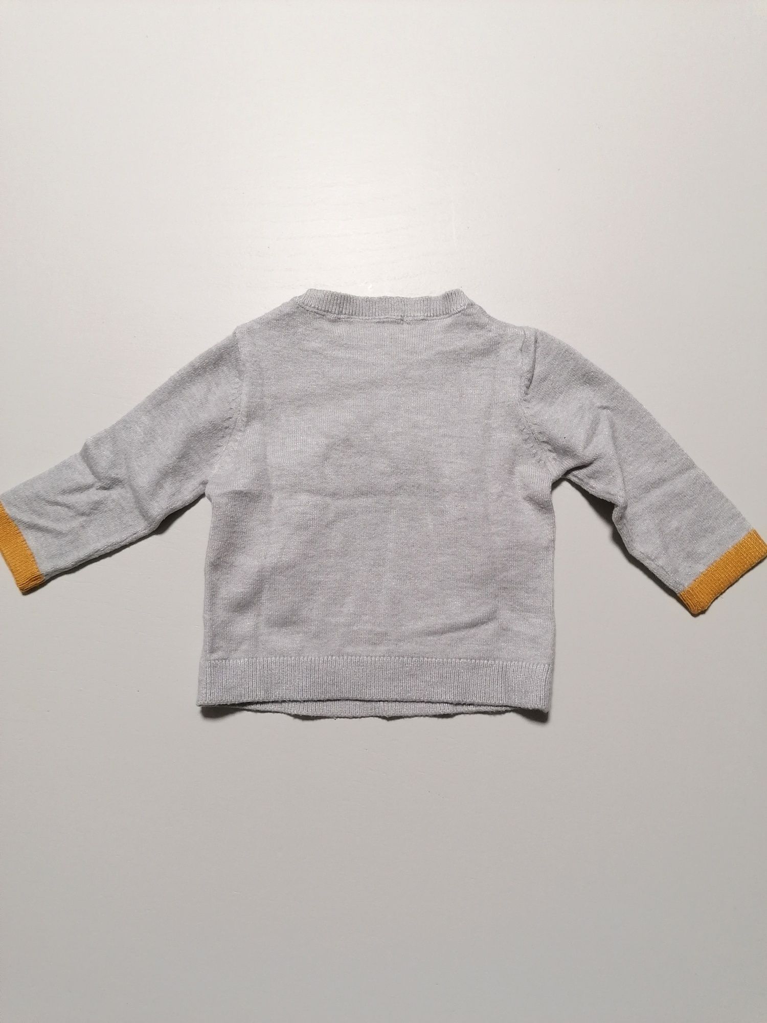 Camisola de Malha Cinza com Urso, de Bebé Menino